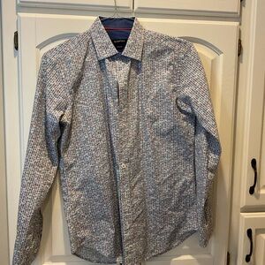 Bugatchi Blue and Multicolor Patterned Shirt